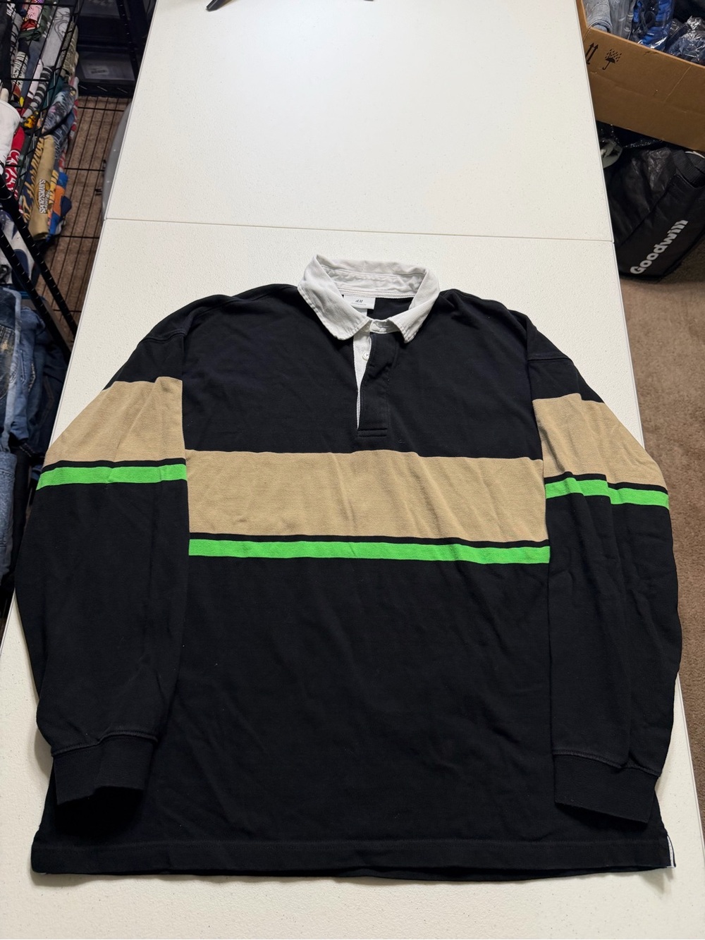 H&M Rugby Shirt Men’s Large Multicolor Long Sleeve